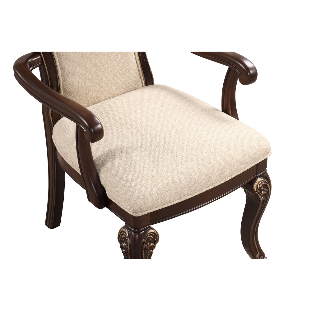 New Classic Furniture Frampton Beige and Cherry Arm Chairs (Set of 2)