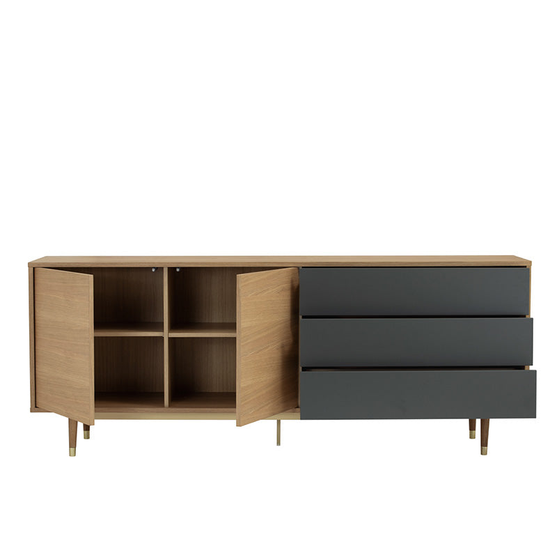 HOUSTON 200cm Sideboard Buffet - Oak & Grey