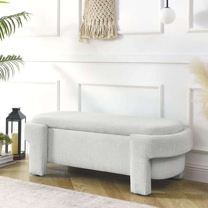 Storage Bench for Bedroom End of Bed  Ottoman with Storage for Living Room  Entryway  Window  Upholstered Benches Seat