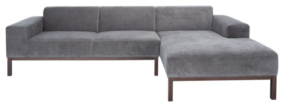 Mercado Mid Century Sectional RAF Steel Gray   Transitional   Sectional Sofas   by AED Luxury Home Decor  Houzz