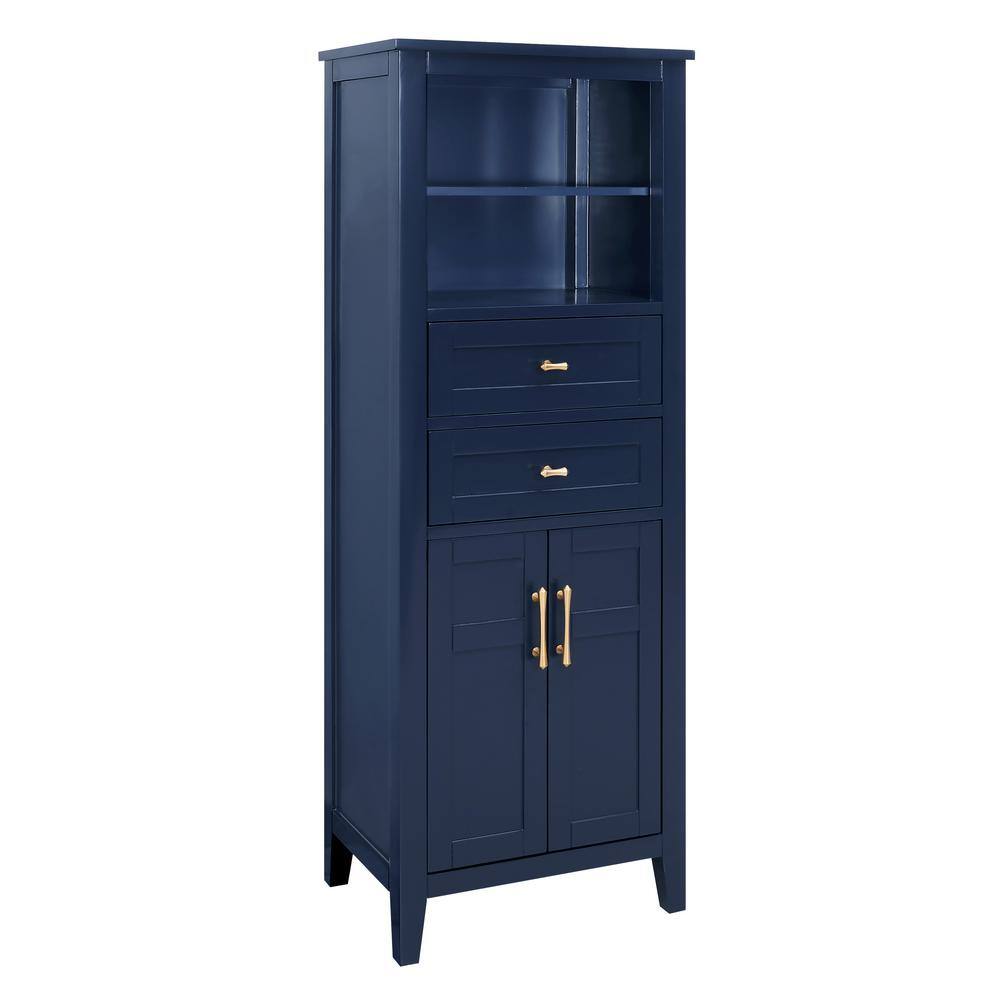 Home Decorators Collection Sturgess 23 in. W x 16 in. D x 62 in. H Navy Blue Linen Cabinet 19111-LT23-NB