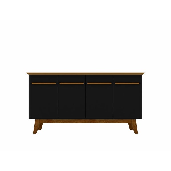 Yonkers 62.99 Sideboard with Solid Wood Legs and 2 Cabinets in White