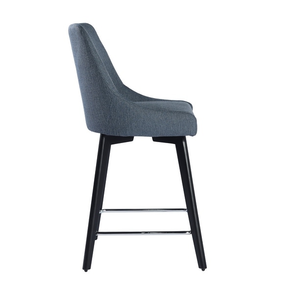 Counter Height Bar Stools with Back and Footrest， Fabric