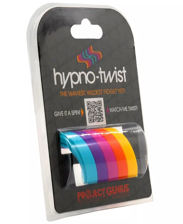 Project Genius Hypno-Twist Hypnotic Fidget Toy  Glide The Colorful Rings For a Hypnotic Loop That Spins Again And Again