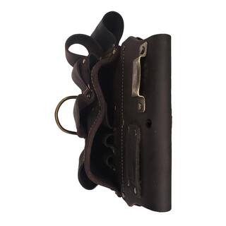 OX TOOLS Drywaller's Brown Oil Tanned Leather 12-Tool Pouch Holder OX-P263801