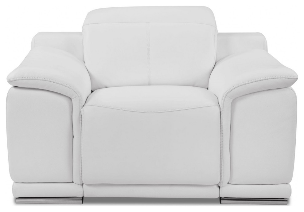 Mod Winter White Italian Leather Recliner Chair   Contemporary   Armchairs And Accent Chairs   by UStradeENT LLC  Houzz