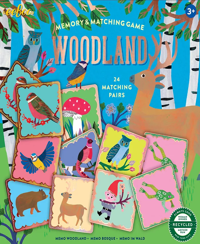 Eeboo Woodland Memory And Matching Game  Ages 5 and up