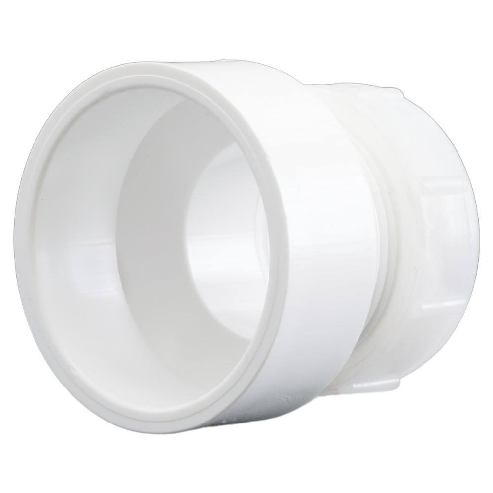 Charlotte Pipe 1-12 in. PVC DWV Female Trap Adapter with WasherP-Nut PVC00104P0800HD