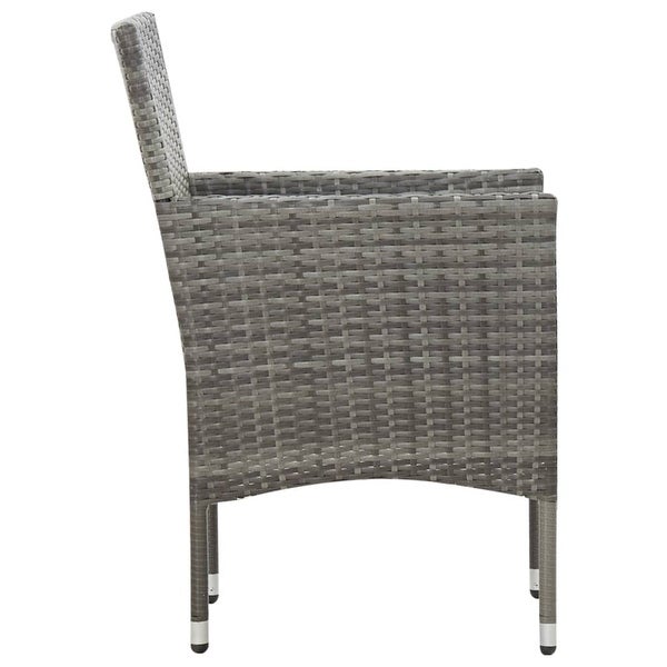 4 Piece Patio Lounge Set With Cushions Poly Rattan Gray - Overstock - 36363663