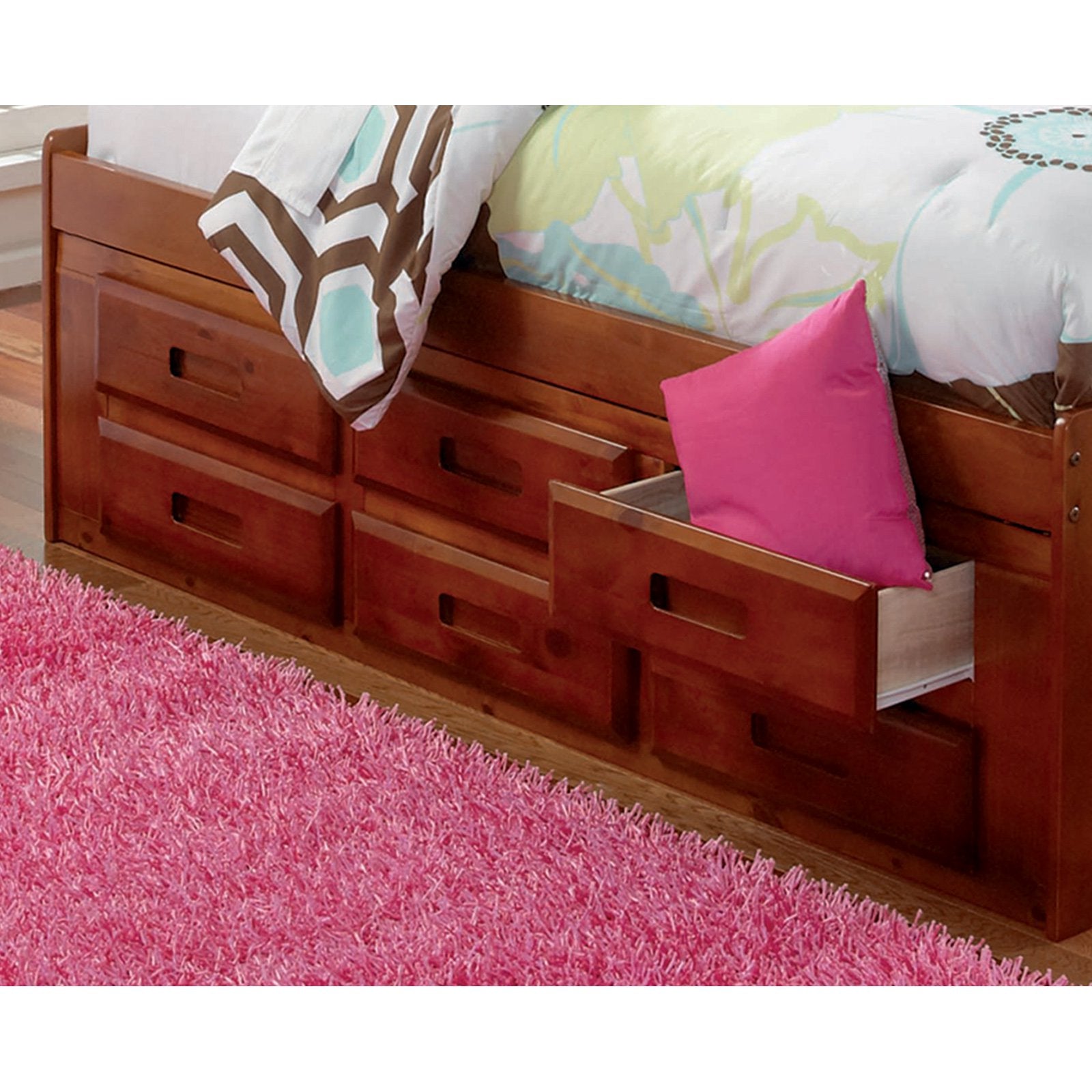 Donco Twin Mission Rake Bed - Merlot