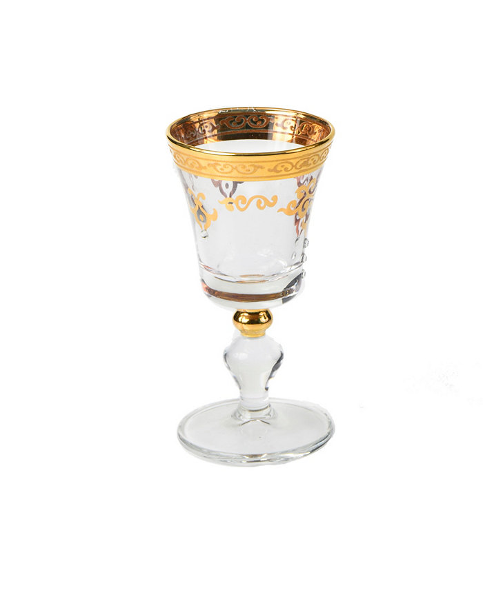 Classic Touch Set of  6 Liquor Glasses with Design