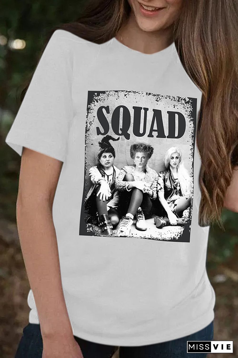 Hocus Pocus Squad Printed Graphic Tees for Women Wholesale Short Sleeve T shirts Top