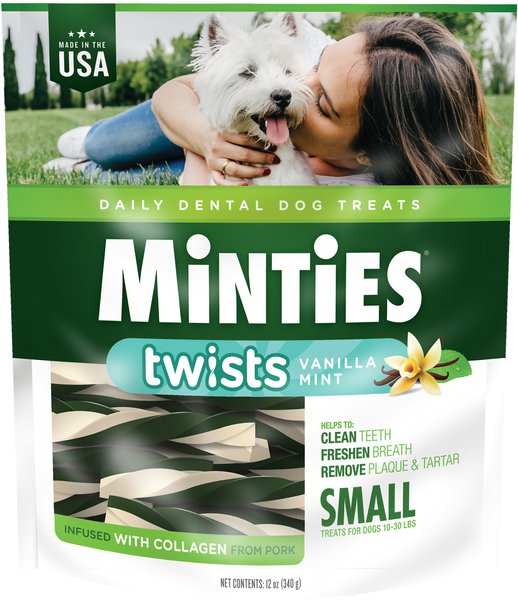 Minties Twists Small Vanilla Mint Dental Dog Treats