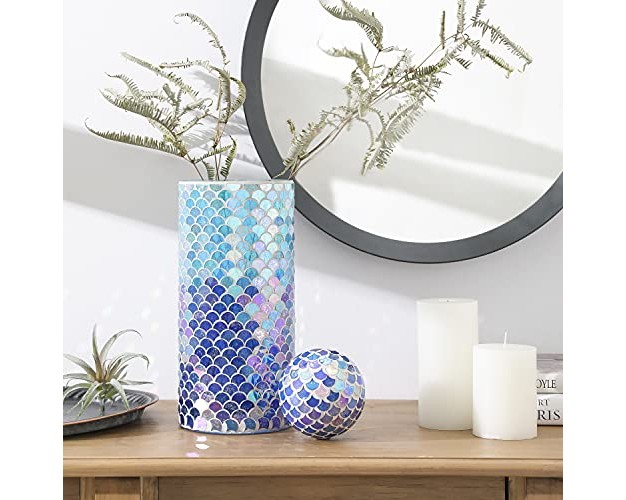 X 12 quot Mosaic Mirror Flower Vase