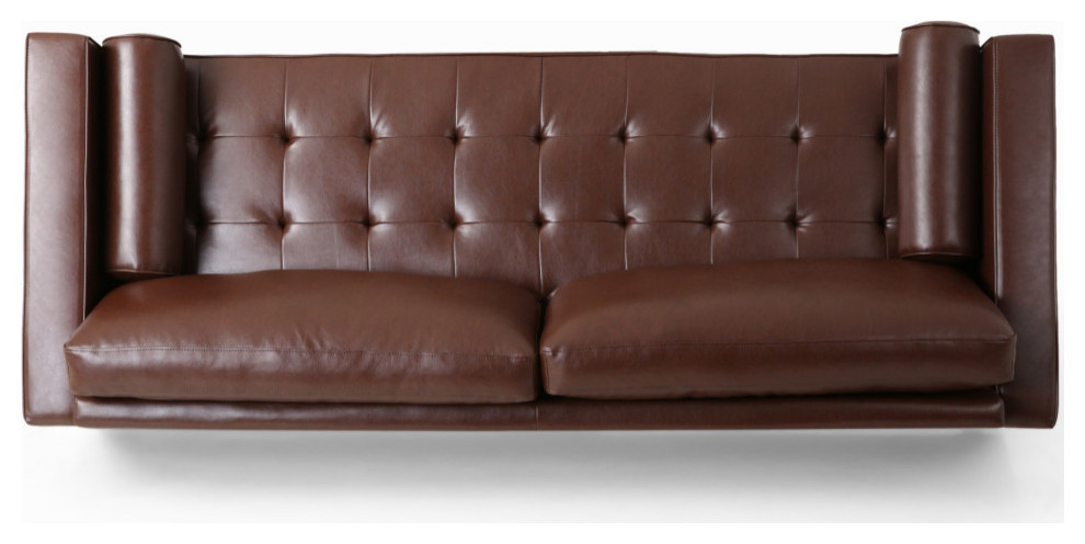 Hixon Contemporary Tufted 3 Seater Sofa   Midcentury   Sofas   by GDFStudio  Houzz