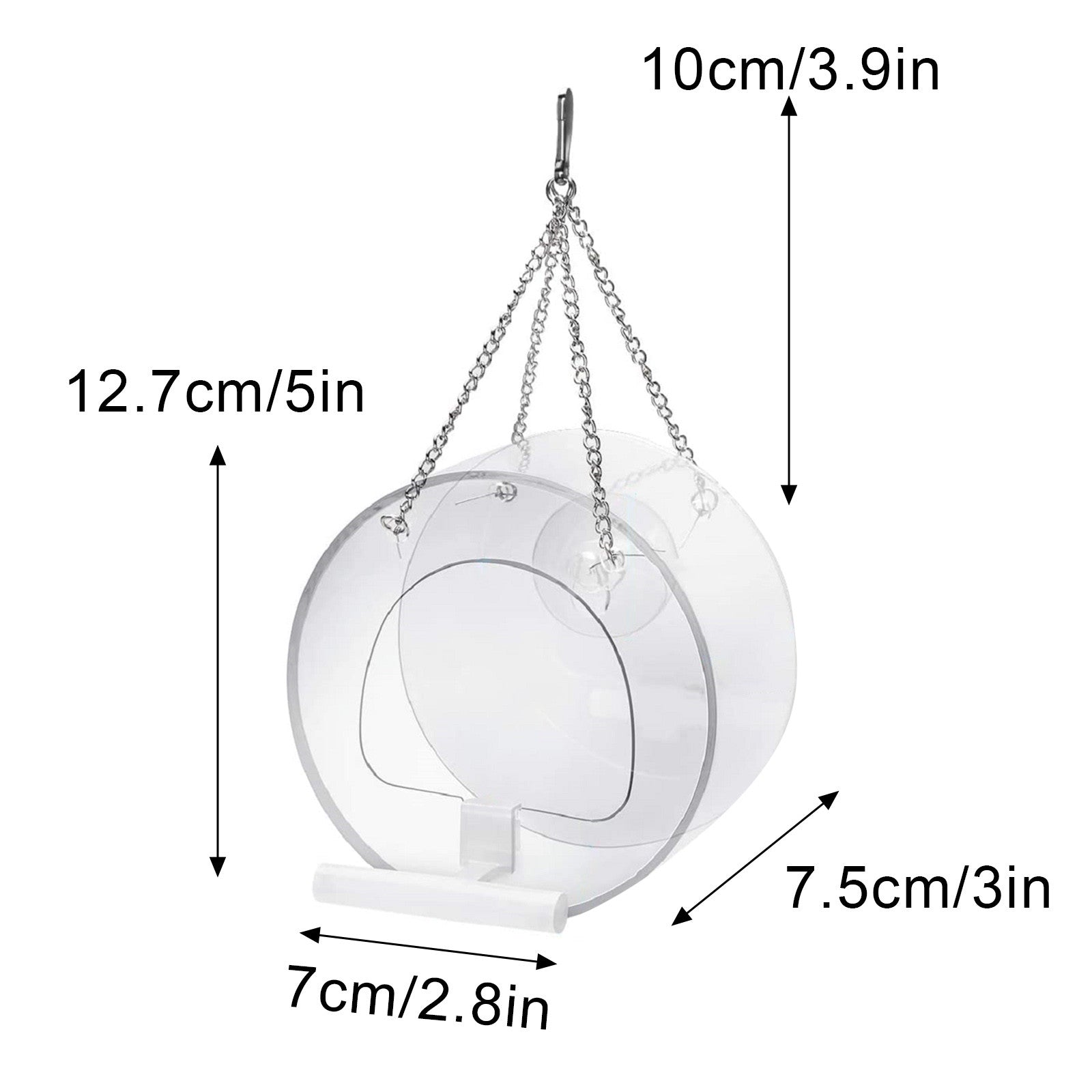 Baofu Round Hanging Window Bird Feeders with Lanyard and 1 Extra Suction Cups for Outdoor Garden Hummingbird