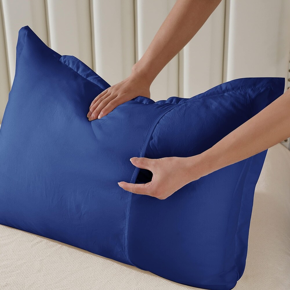 Shatex 2 Pack Pillow Shams Queen Pillow Covers Pillowcases Blue