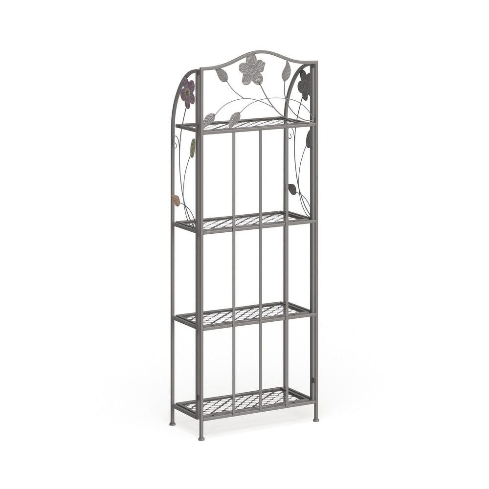 Black Metal Traditional Bakers Rack 68 x 25 x 12   25 x 12 x 68