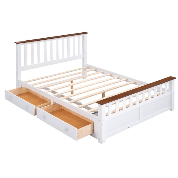 3-Pieces Bedroom Sets with Woodedn Platform Bed and Two Nightstands - - 37700962