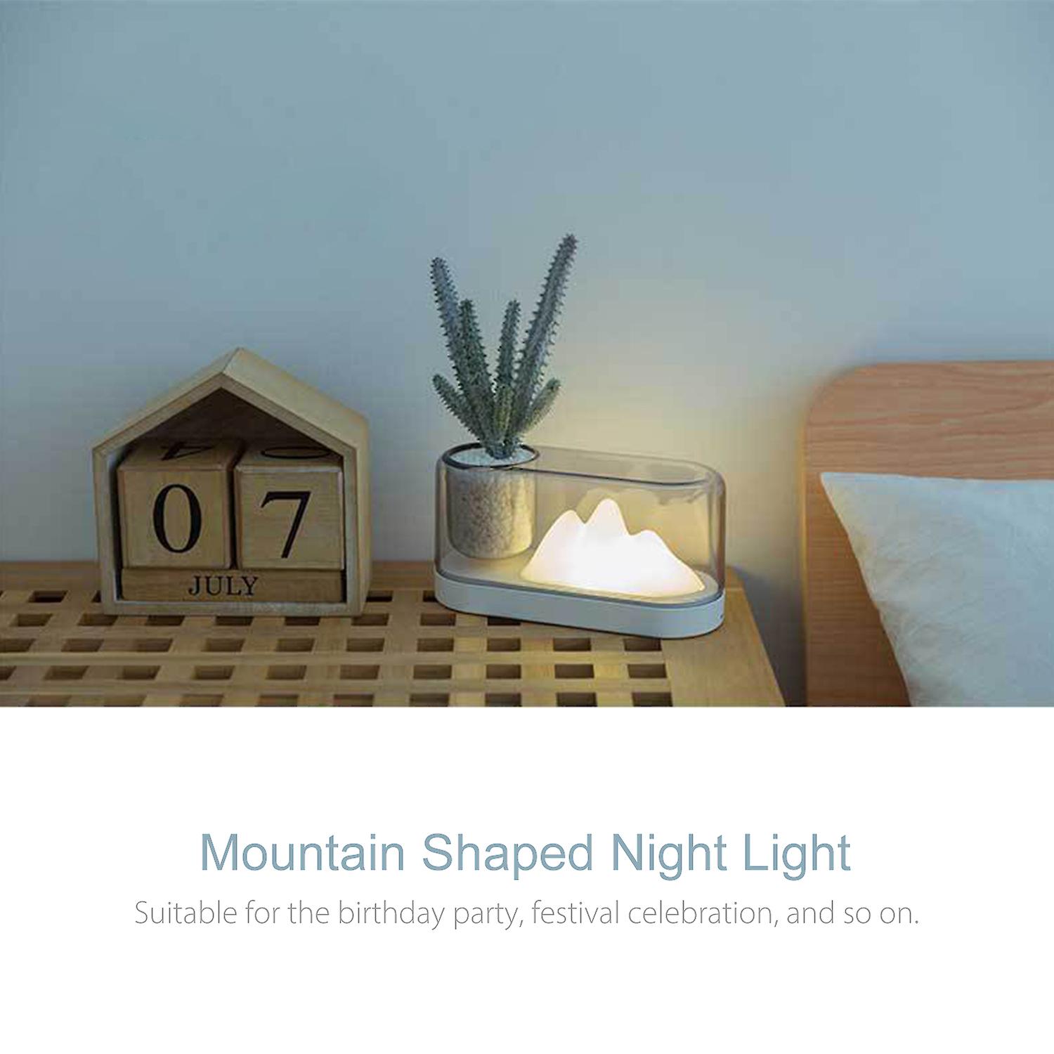 Colorful Night Light Mountain Shaped Led Light Birthday Gifts Presents Rechargeable Lamp Warm White White Touch Night Light For Kids Room Bedrooms Hom