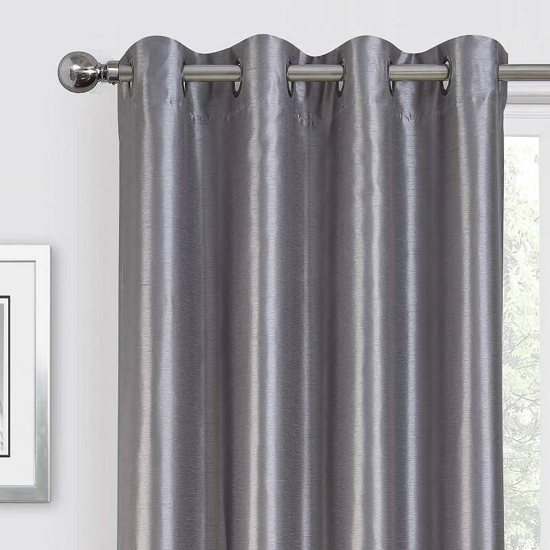 Regal Home 2 Solid Faux Silk Window Curtain Panels