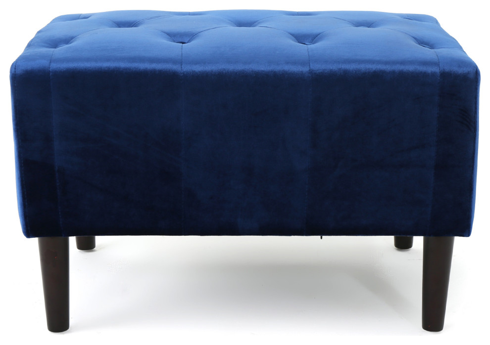 GDF Studio Kalani Tufted New Velvet Ottoman   Midcentury   Footstools And Ottomans   by GDFStudio  Houzz