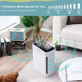 Costway H13 True HEPA Air Purifier Portable Air Cleaner with Adjustable Wind Speeds ES10182US-WH