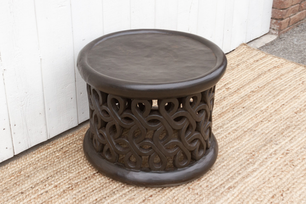 African Floral Bamileke Stool   Mediterranean   Coffee Tables   by De cor  Houzz