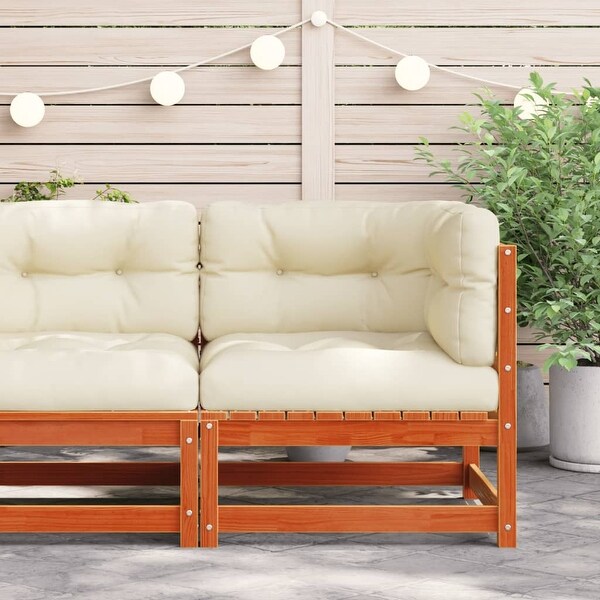 vidaXL Patio Furniture with Cushions Outdoor Sectional Seating Solid Wood Pine