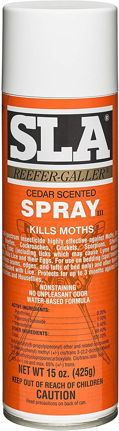 Reefer-Galler SLA Cedar Scented Spray Kills Clothes Moths, Carpet Beetles, and Eggs and Larvae