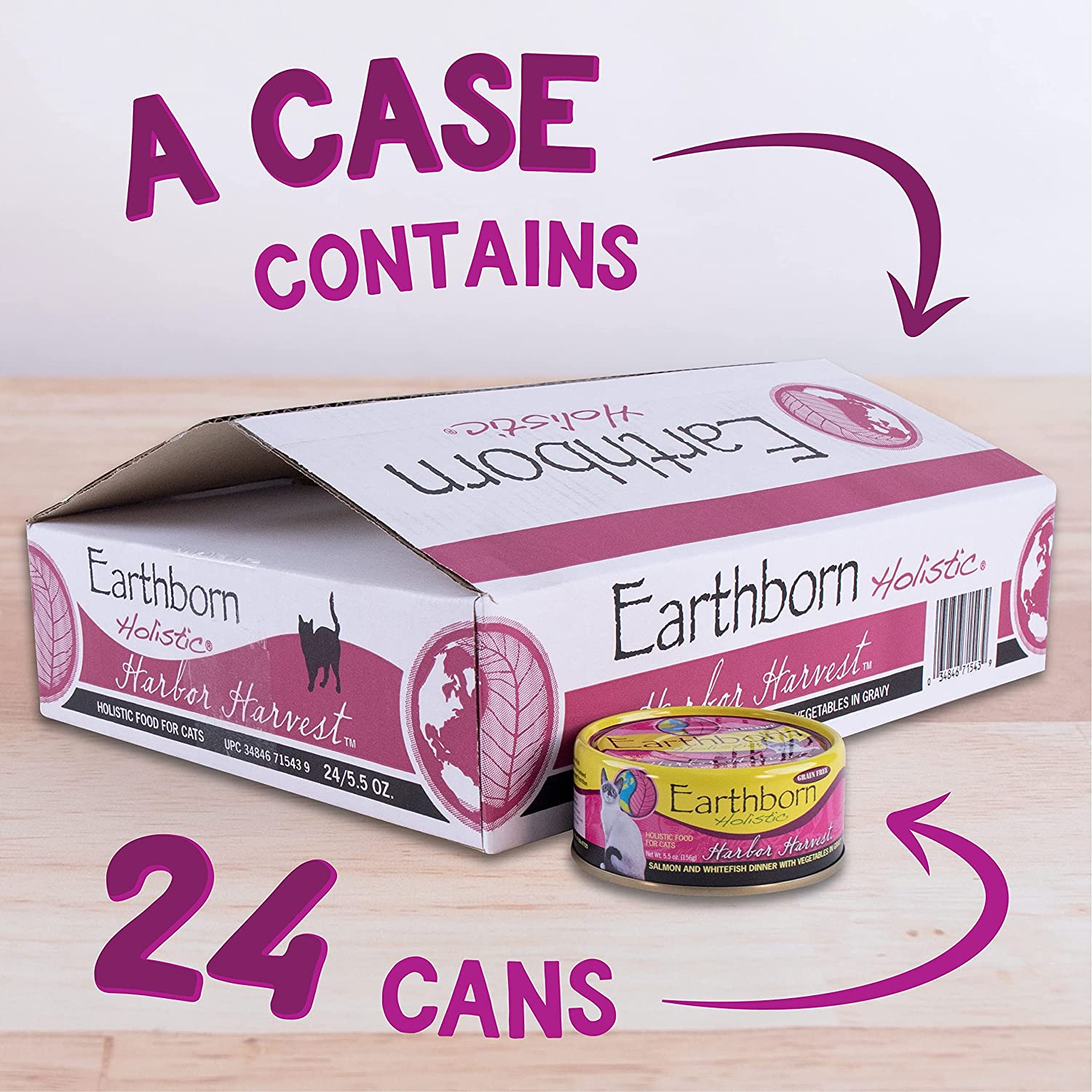 Earthborn Holistic Harbor Harvest Grain Free Canned Cat Food 5.5-oz， case of 24