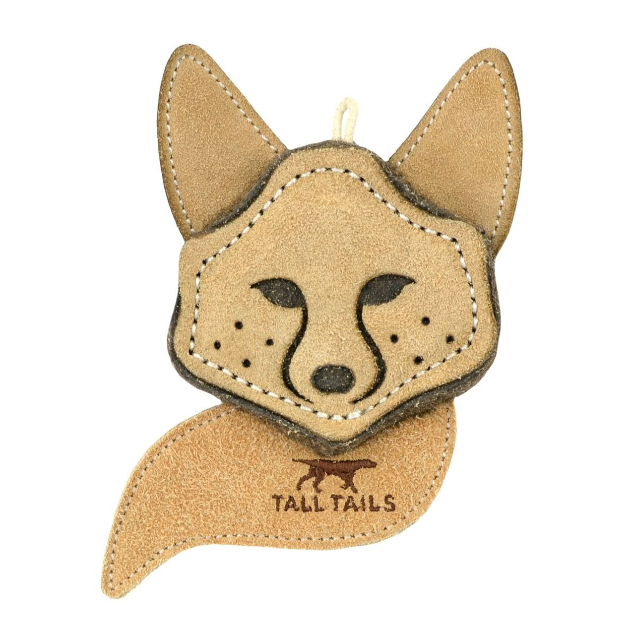 Tall Tails Scrappy Leather Fox Dog Toy， 4