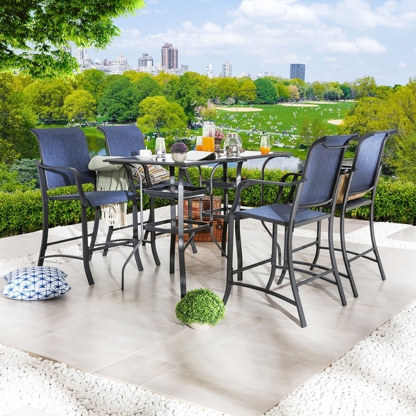 Patio Festival 4Person Square Outdoor Bistro Dining Set