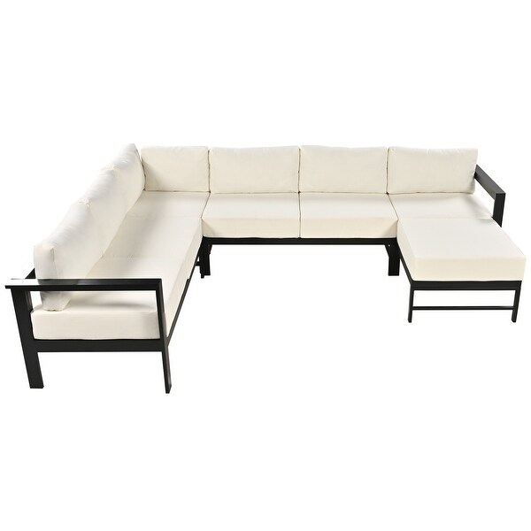 5pcs Patio Ushape Modular Combination Upholstered Sofa Furniture Set