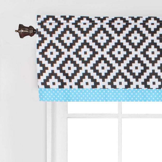 Bacati Love Black turquoise Window Valance