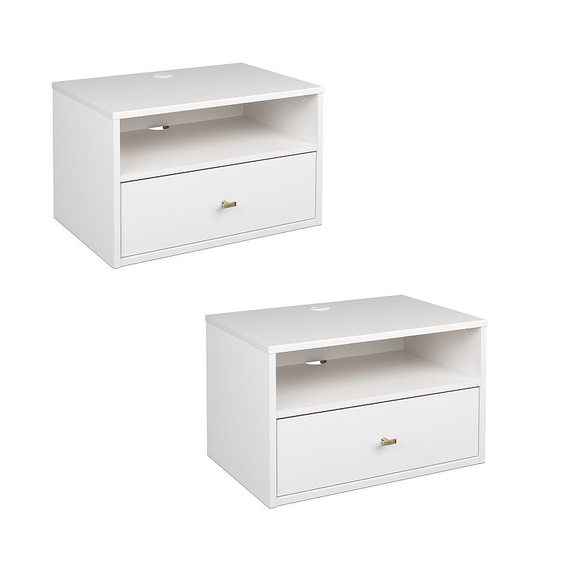 Prepac Floating Nightstand Table 2-piece Set