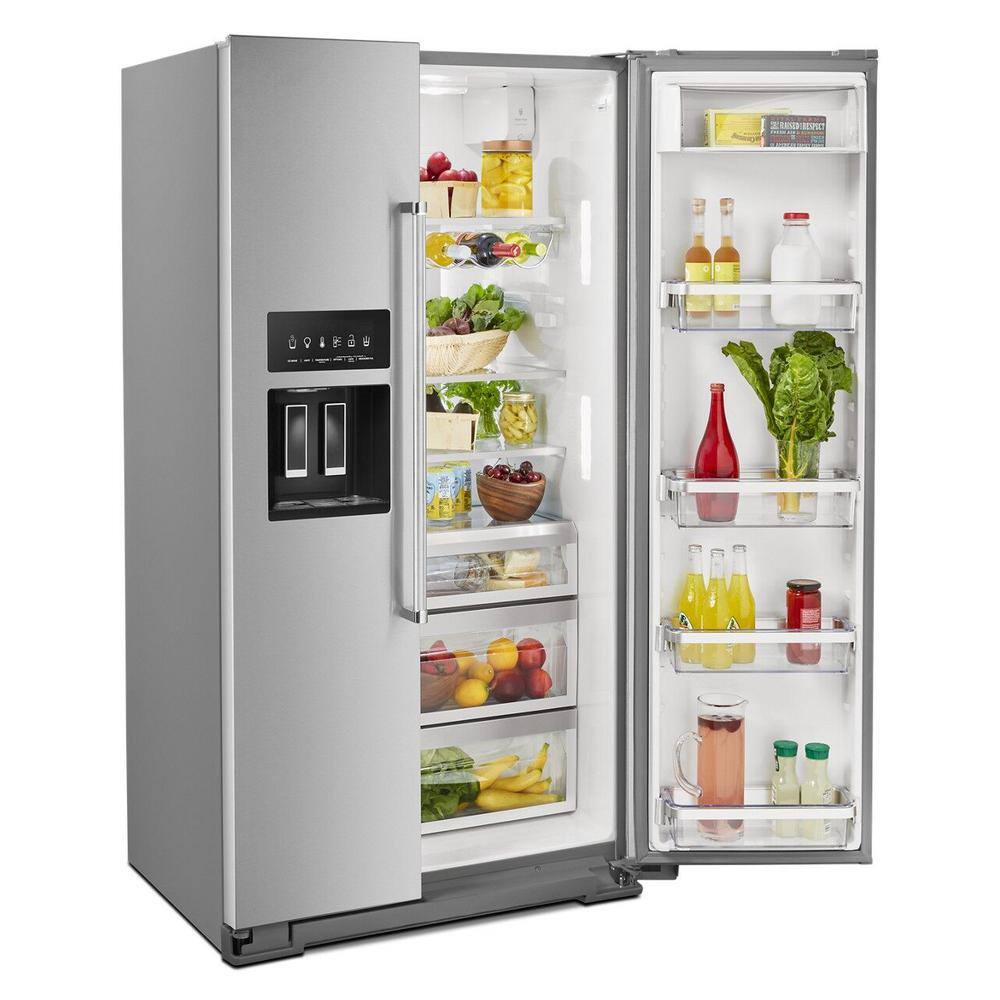 KitchenAid 19.8 cu. ft. Side by Side Refrigerator in Stainless Steel with PrintShield Finish Counter Depth KRSC700HPS