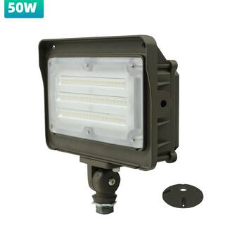 WYZM 250-Watt Equivalence 120-Degree Bronze Integrated LED Outdoor Flood Light Dusk to Dawn 5000K Waterproof IP65 FL50-F