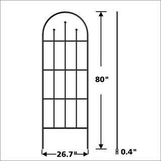 Vigoro Wisteria 80 in. Black Steel Trellis 87230