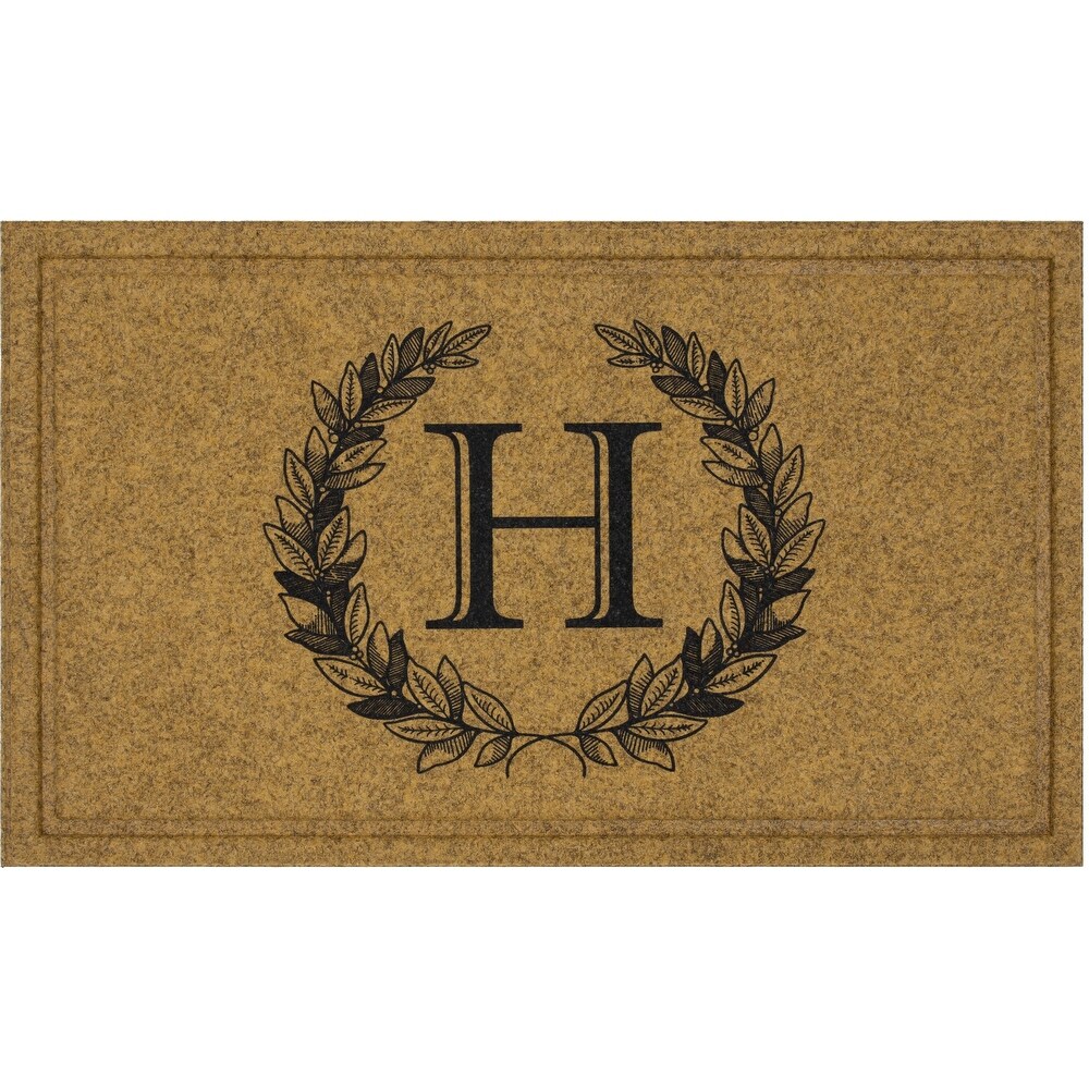 Mohawk Home Monogram Initial Faux Coir Door Mat