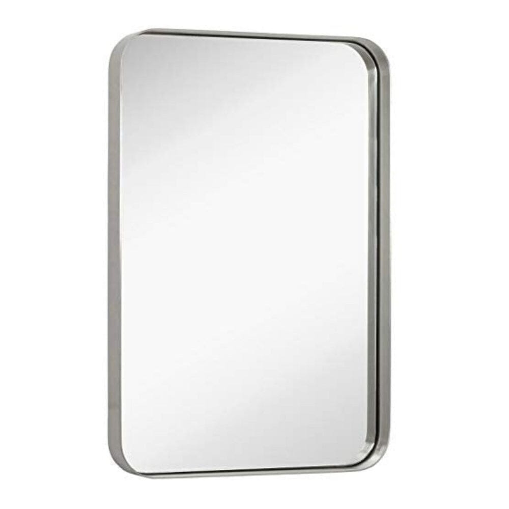 Contemporary Brushed Metal Wall Mirror (16