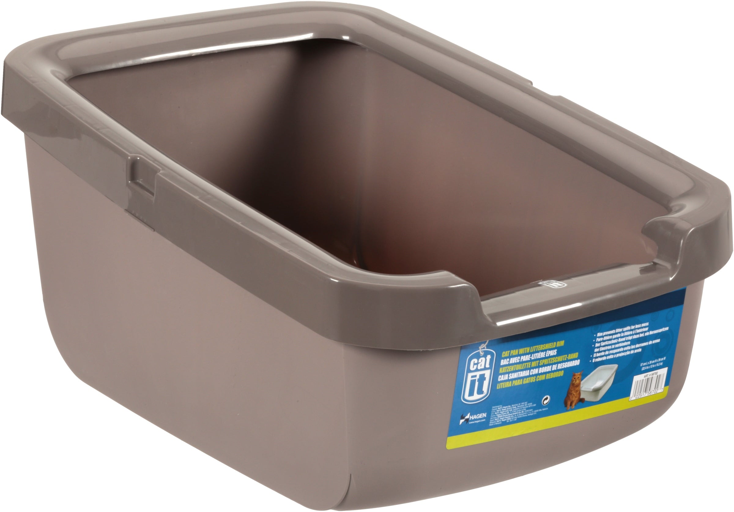 Catit Litter Pan with Rim， Warm Grey