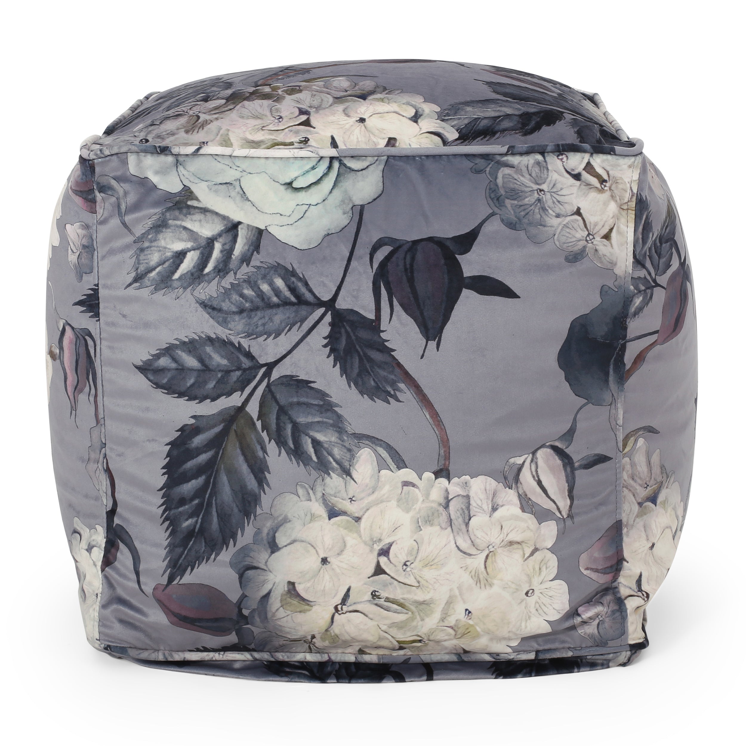 Amlin Traditional Fabric Flower Print Pouf