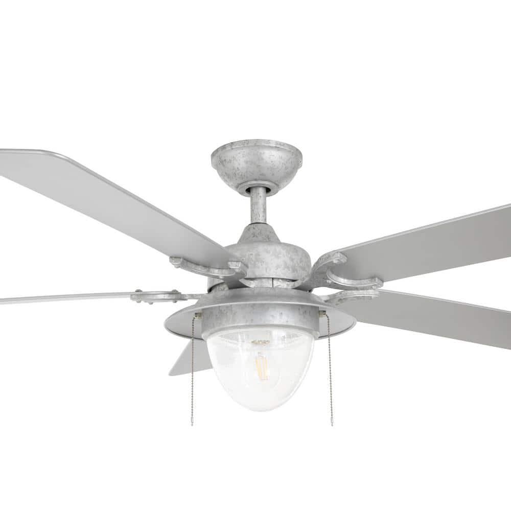 Home Decorators Collection Hanahan 52 in LED Outdoor Galvanized Ceiling Fan with Light Kit