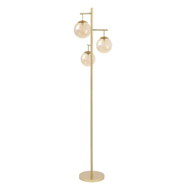 GetLedel 68.9-inch 3-Light Tree Floor Lamp with Glass Shades