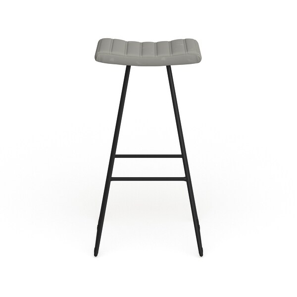 SAFAVIEH Mid-Century Dining Akito Modern Grey 30-inch Bar Stool (Set of 2) - 16.5