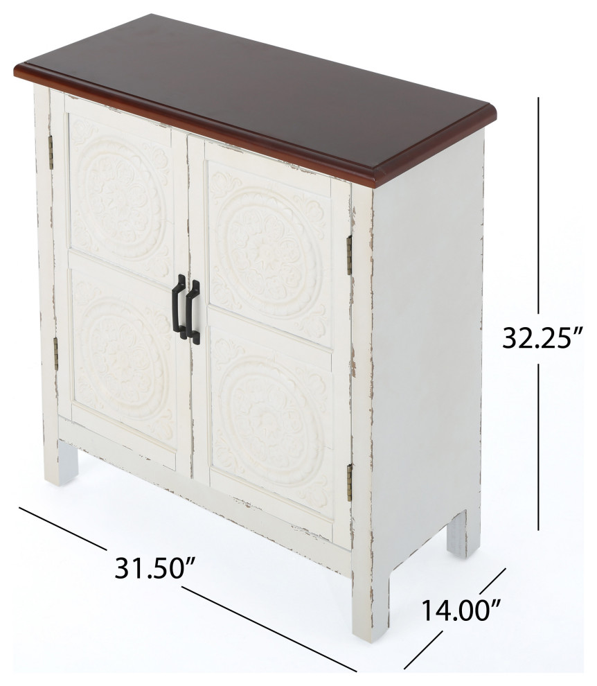 GDF Studio Aliana Shabby Painted Accent Cabinet   French Country   Accent Chests And Cabinets   by GDFStudio  Houzz