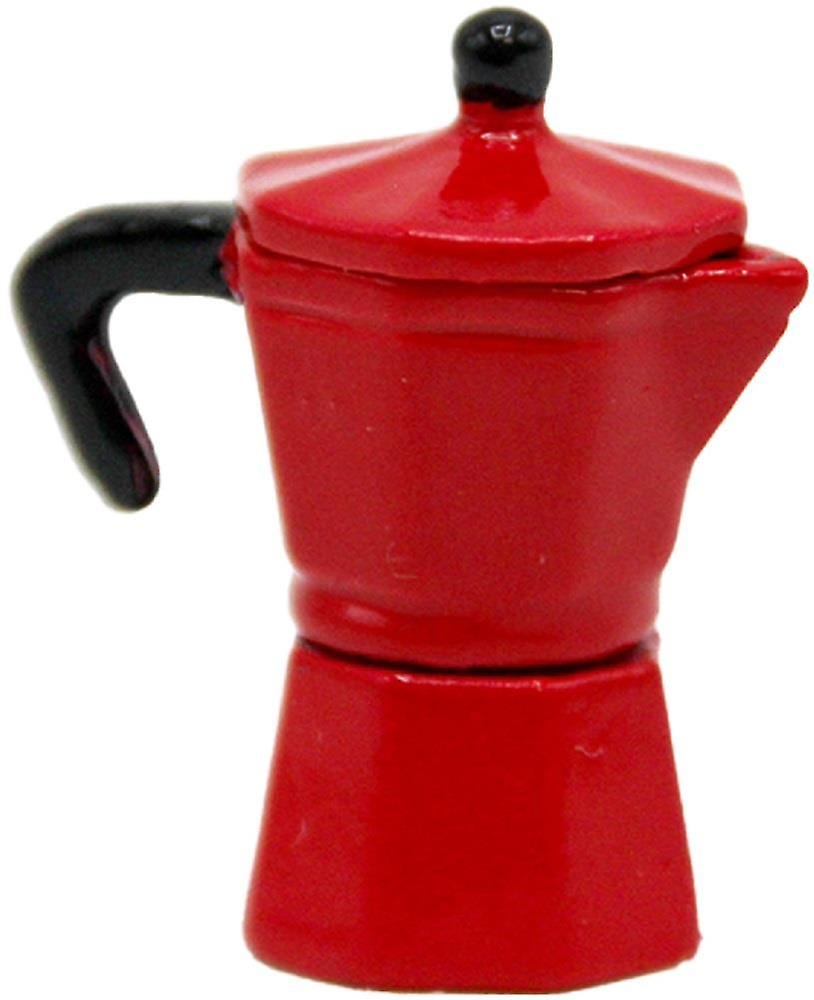 Dolls House Red Italian Espresso Coffee Pot Miniature Kitchen Stove Accessory