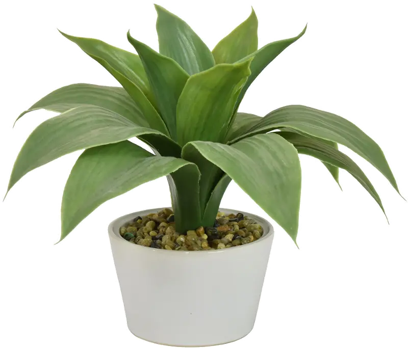 Artificial Green Arrangement Planter in Cream Pot