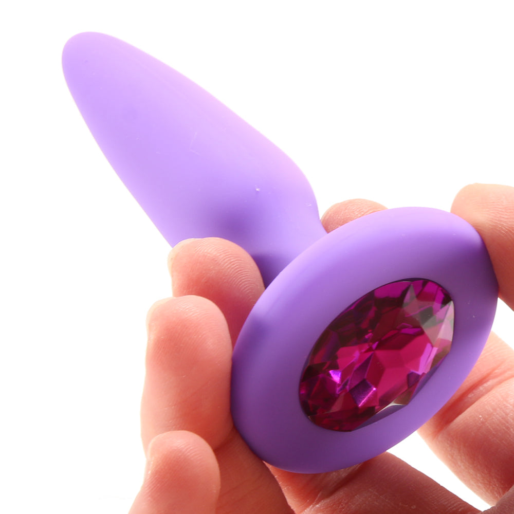 Glams Mini Purple Gem Silicone Butt Plug